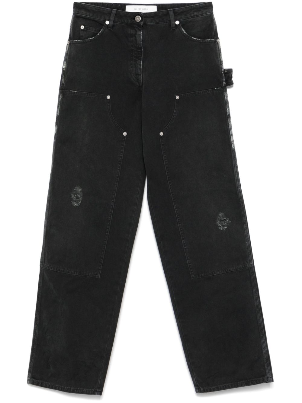 Golden Goose Jeans With Distressed Effect And Front Patches