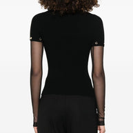SPORTMAX PRE Black Layered Top With Stud Detail