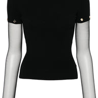 SPORTMAX PRE Black Layered Top With Stud Detail