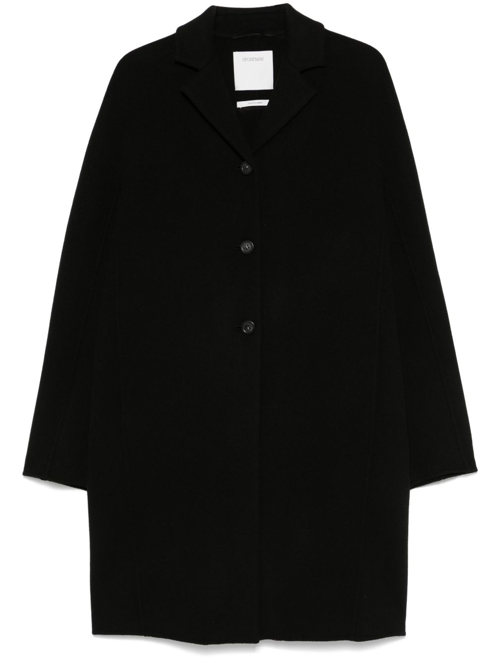 SPORTMAX PRE Wool Single Breasted Coat Black