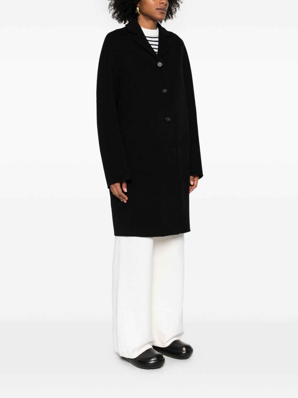 SPORTMAX PRE Wool Single Breasted Coat Black