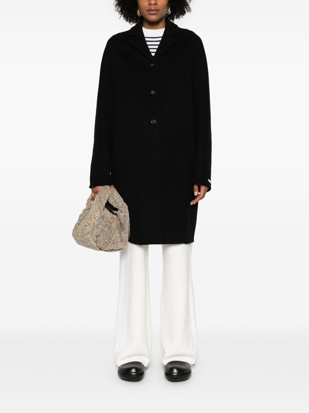 SPORTMAX PRE Wool Single Breasted Coat Black