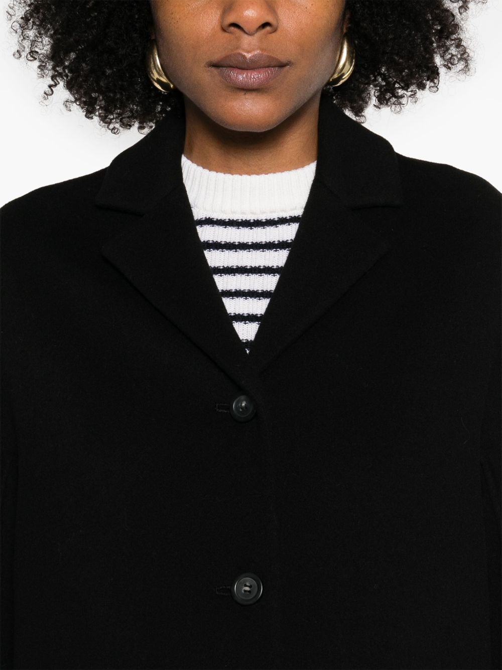 SPORTMAX PRE Wool Single Breasted Coat Black