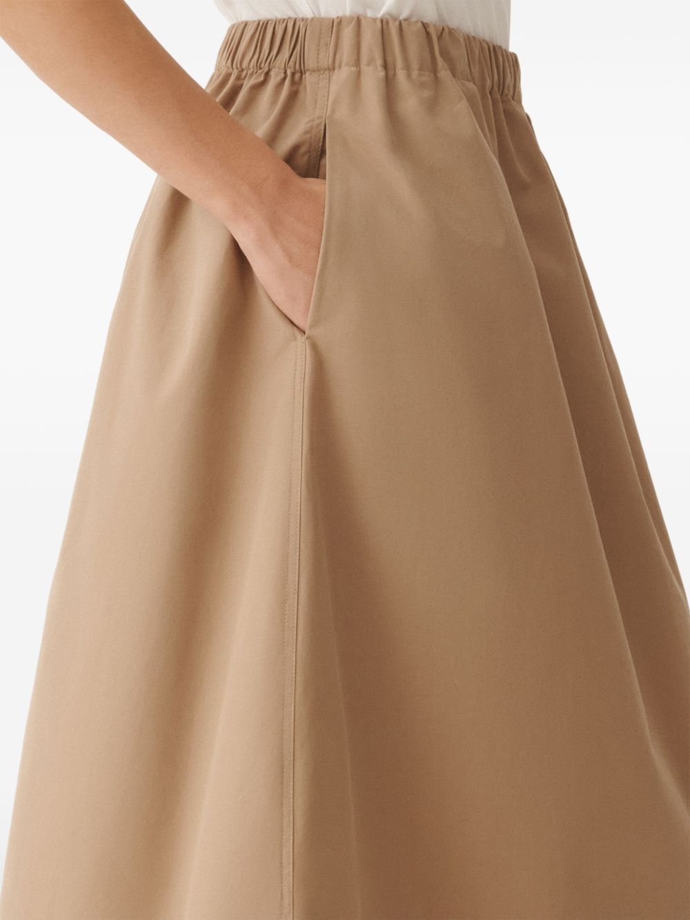 Fabiana Filippi Cotton Skirt Beige With Elastic Waistband