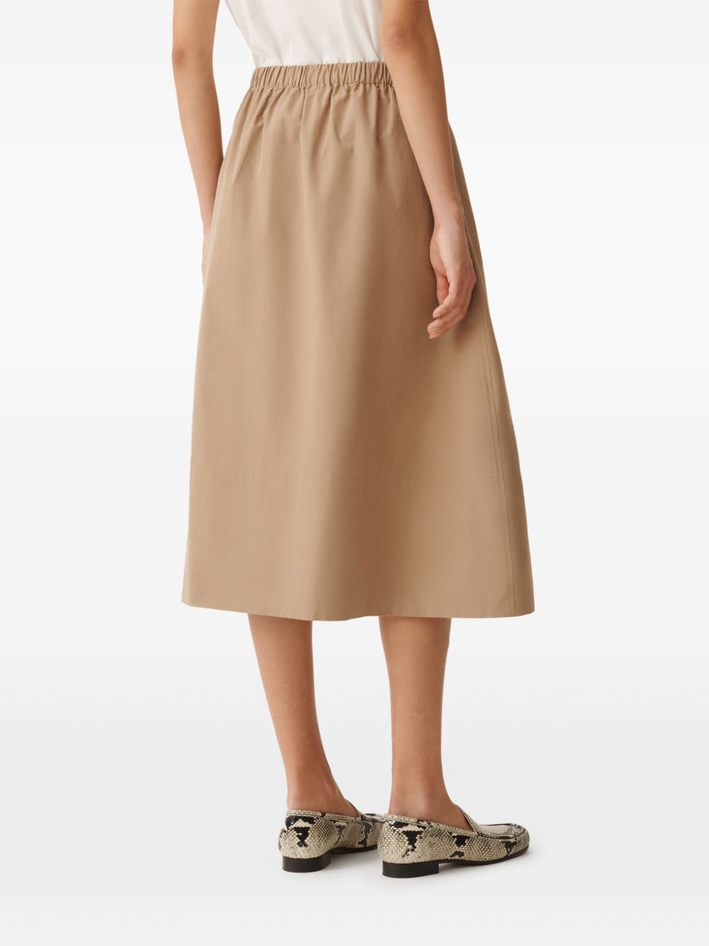 Fabiana Filippi Cotton Skirt Beige With Elastic Waistband