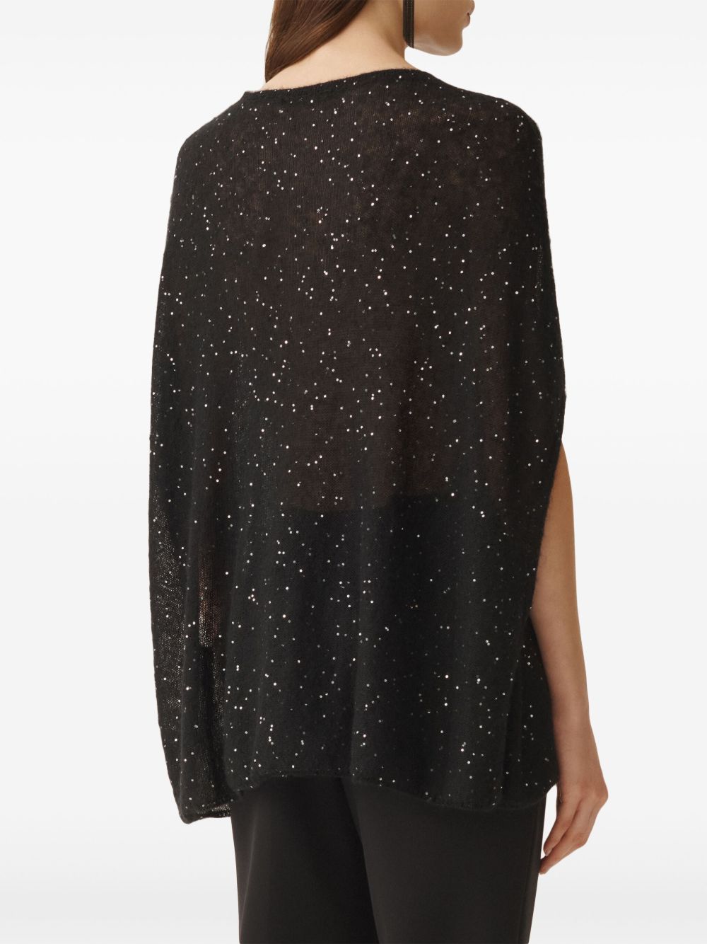 Fabiana Filippi Black Wool Top With Sequins