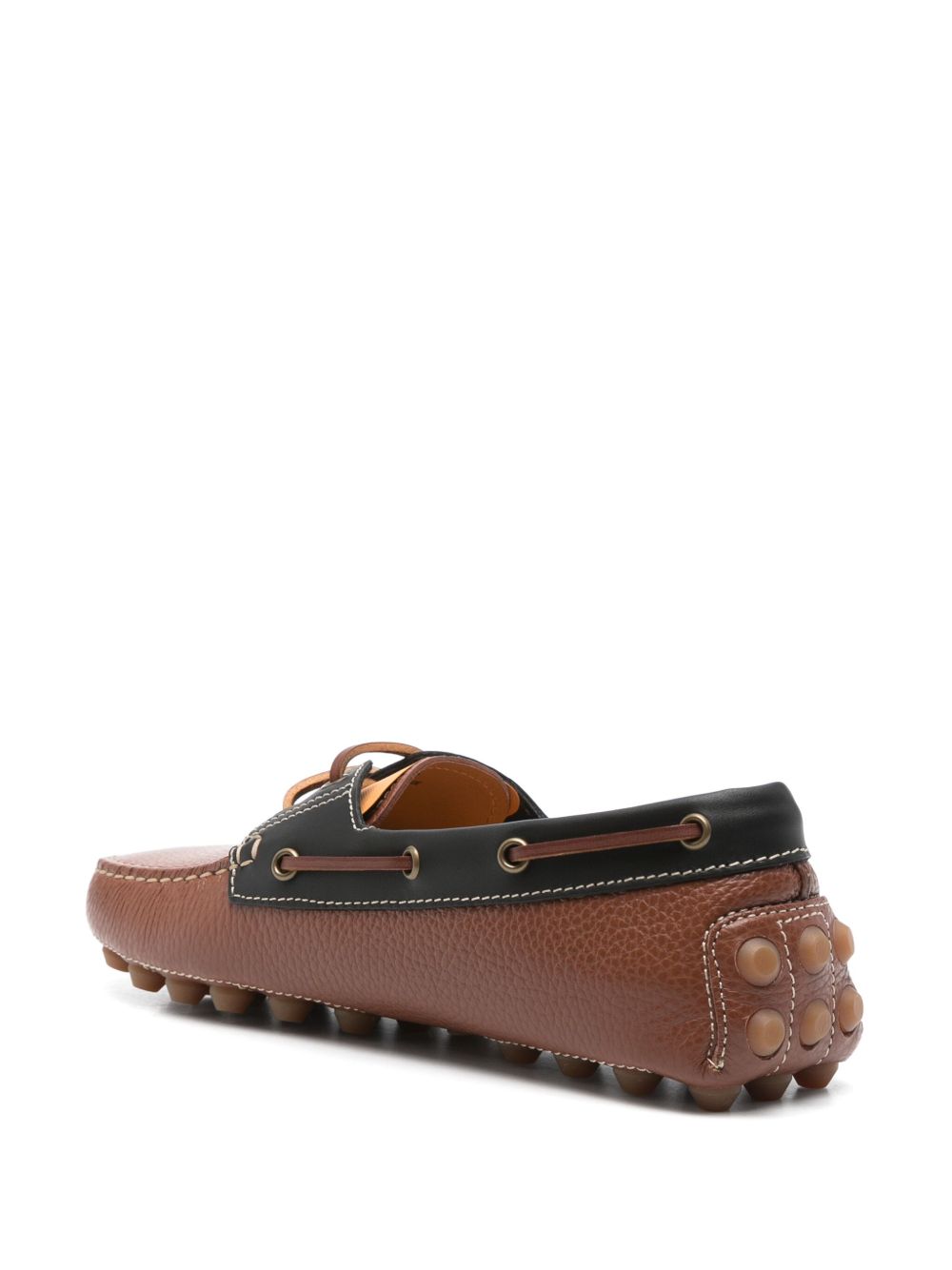 Tod's Boat Gommino Bubble Loafers In Brown Leather