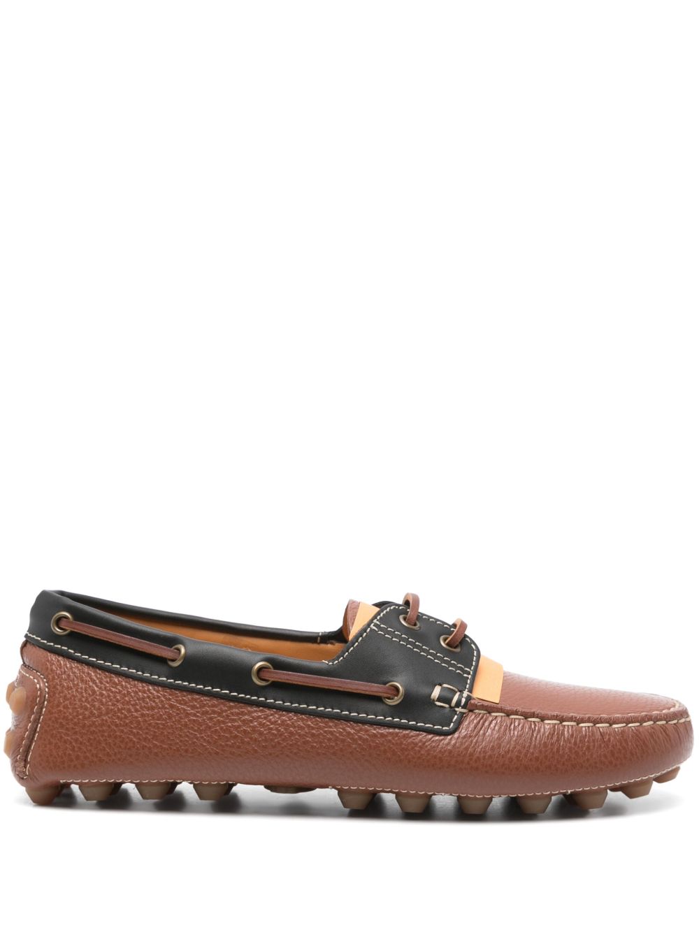 Tod's Boat Gommino Bubble Loafers In Brown Leather