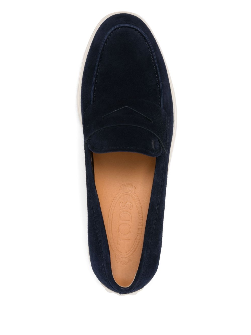 Tod's Blue Loafers With Penny Slot