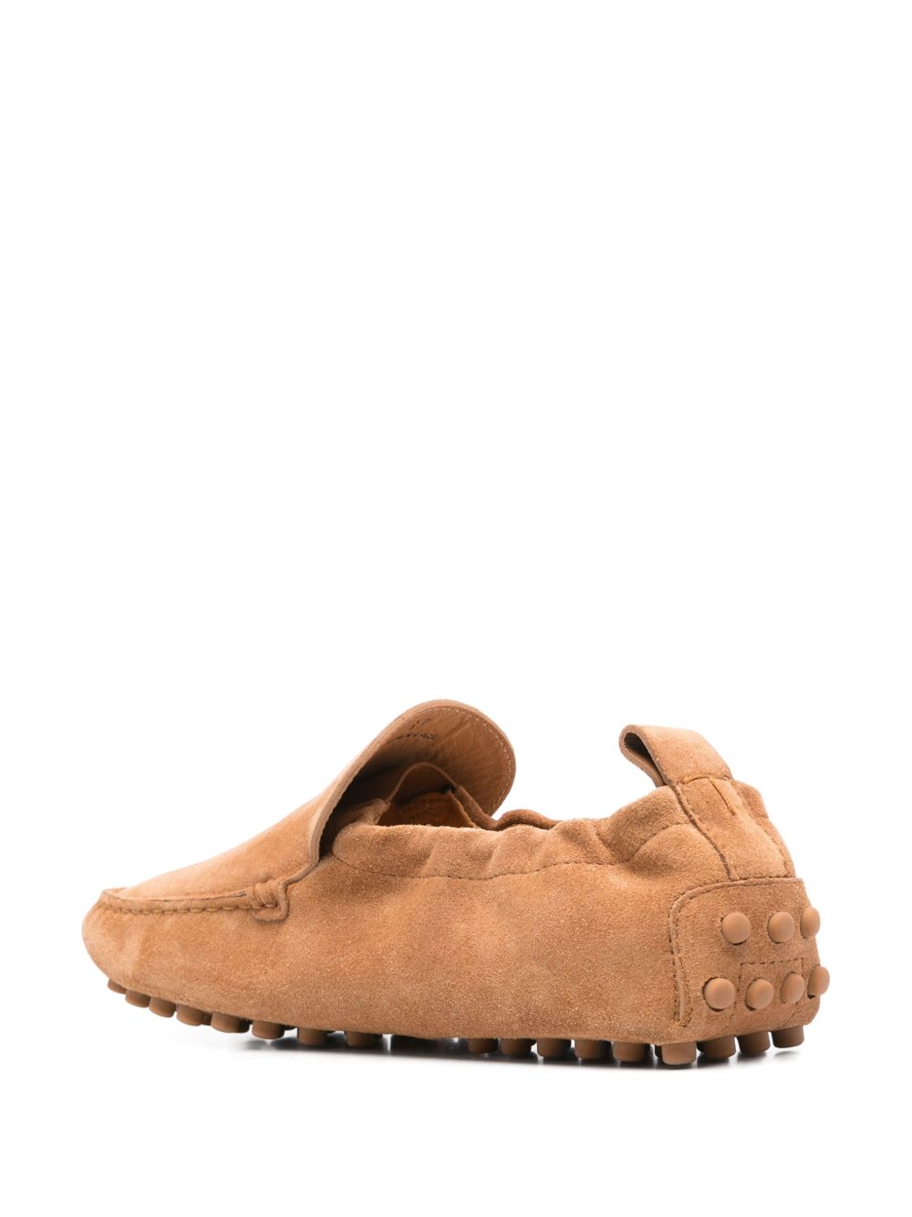 Tod's Flat Gommino Suede Leather Loafers Camel