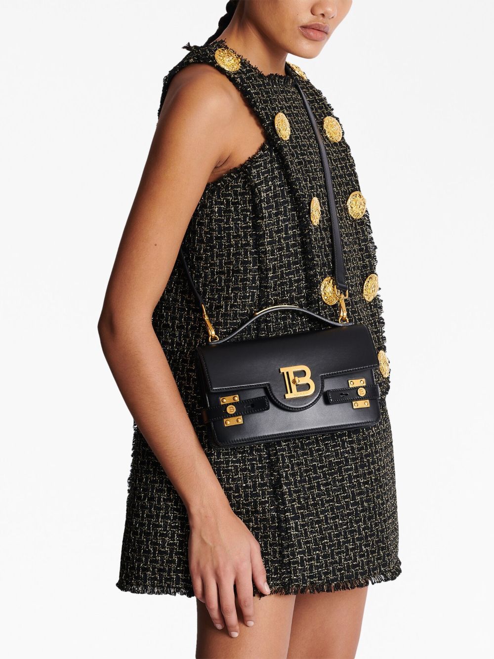 Balmain B-Buzz 24 Shoulder Bag Black