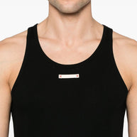 Maison Margiela Logo Patch Tank Top In Black