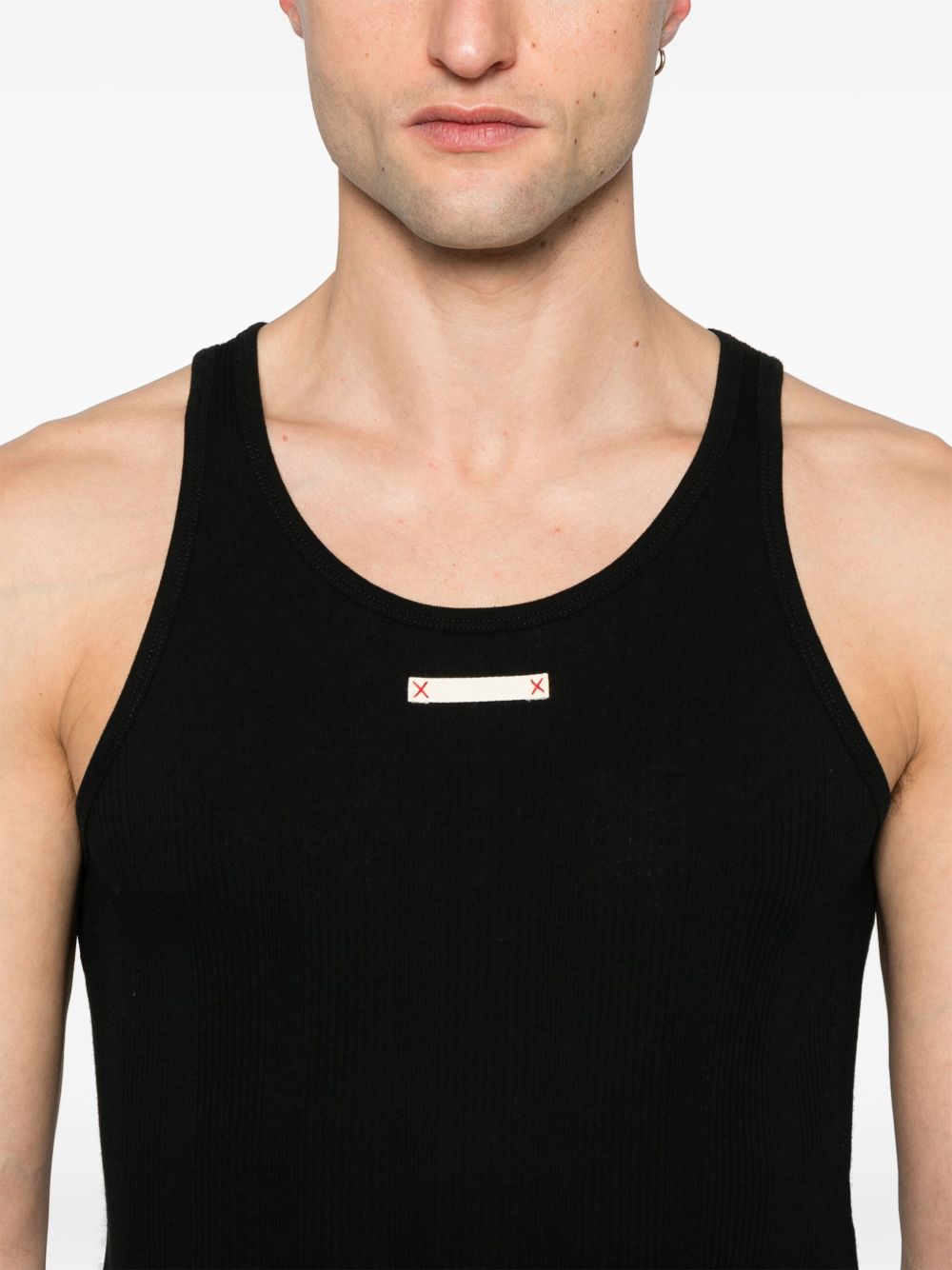 Maison Margiela Logo Patch Tank Top In Black