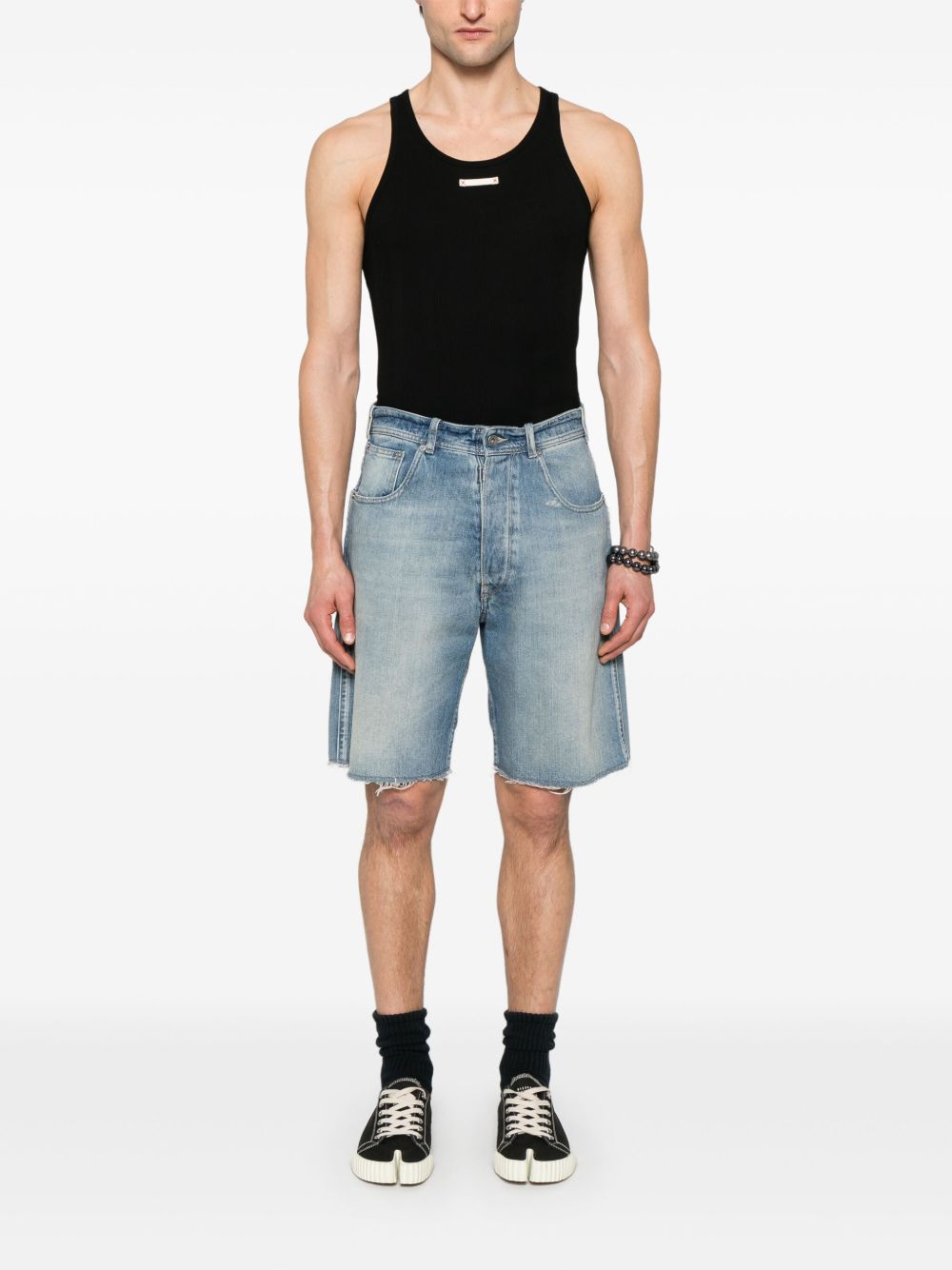 Maison Margiela Logo Patch Tank Top In Black