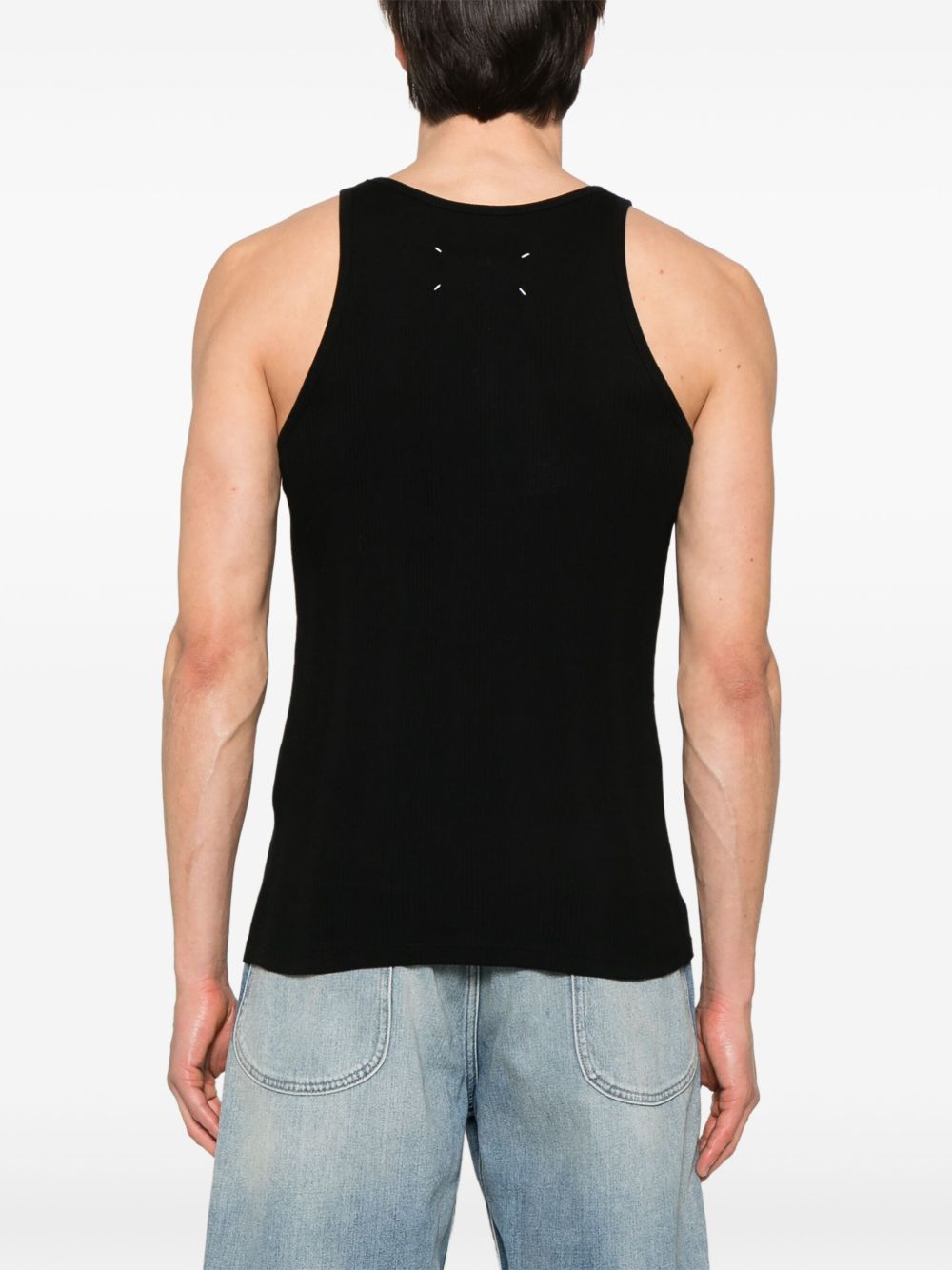 Maison Margiela Logo Patch Tank Top In Black