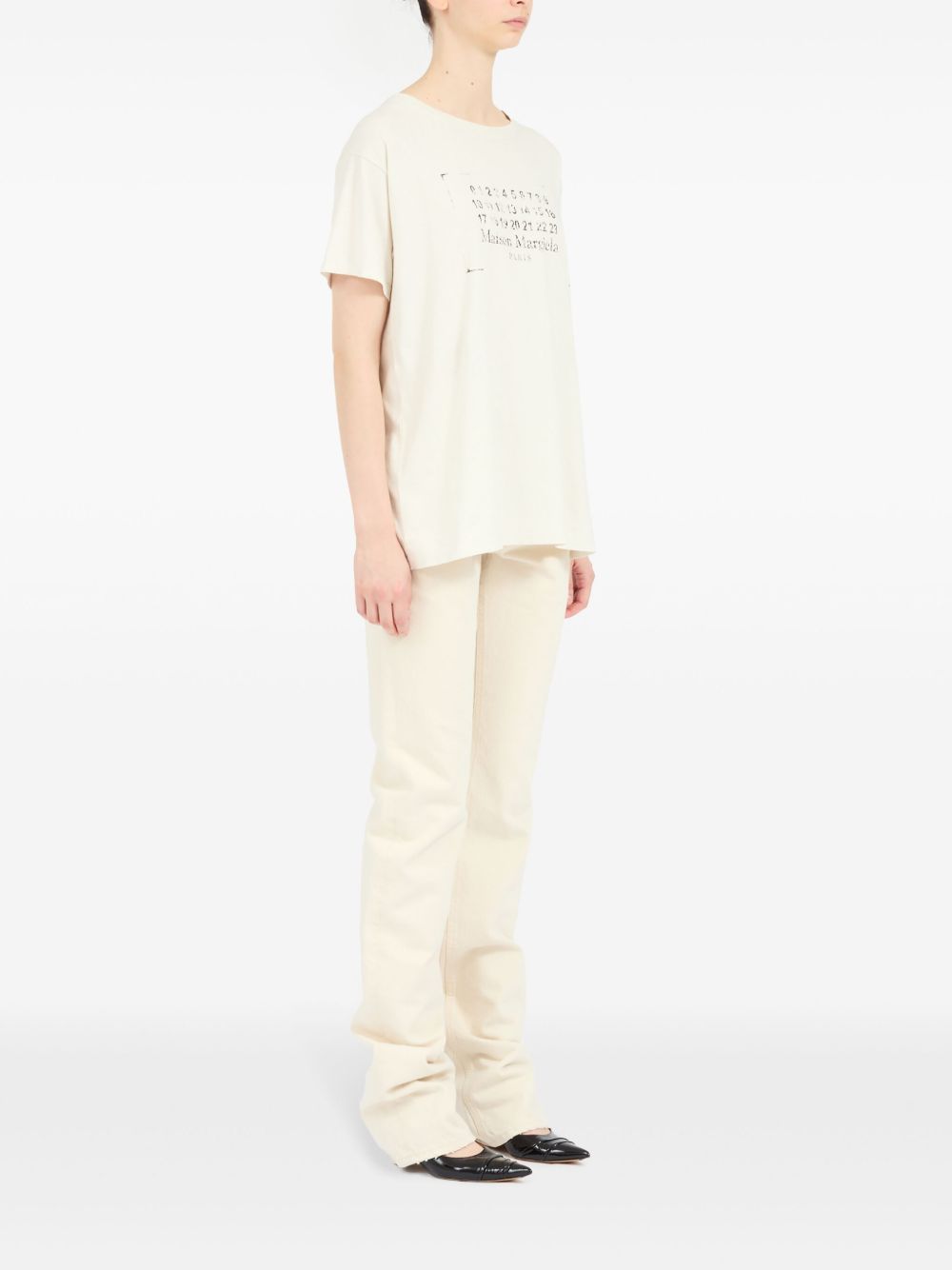 Maison Margiela Cotton Logo Print T-shirt White