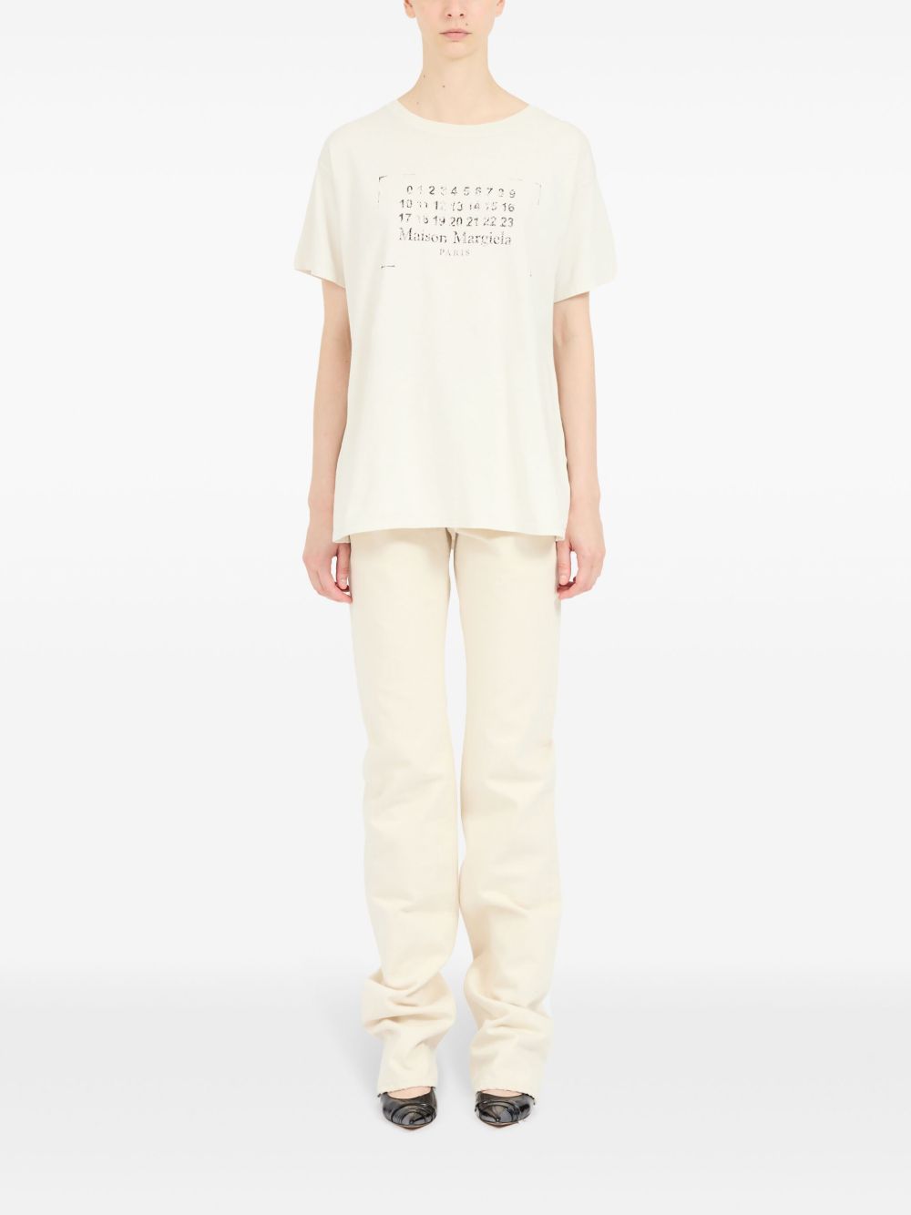 Maison Margiela Cotton Logo Print T-shirt White