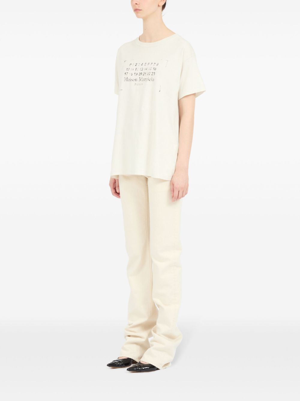 Maison Margiela Cotton Logo Print T-shirt White