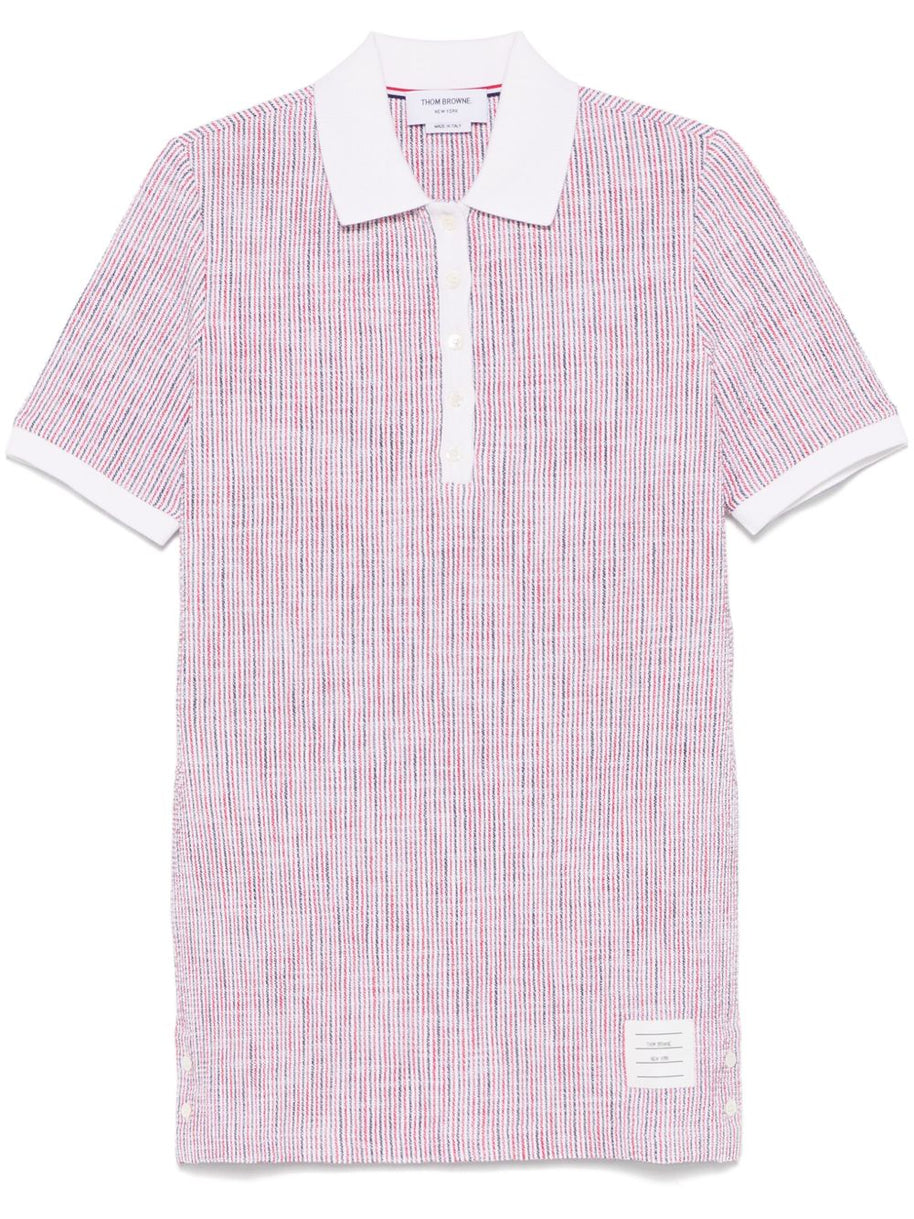 Thom Browne Appliquéd Striped Cotton-blend Tweed Mini Dress