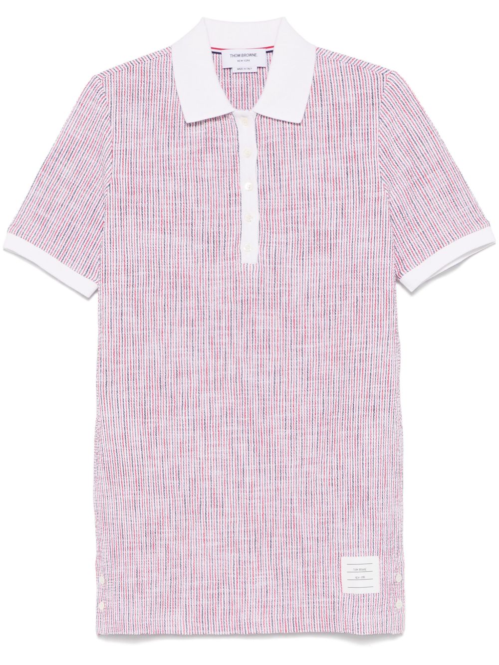 Thom Browne Appliquéd Striped Cotton-blend Tweed Mini Dress