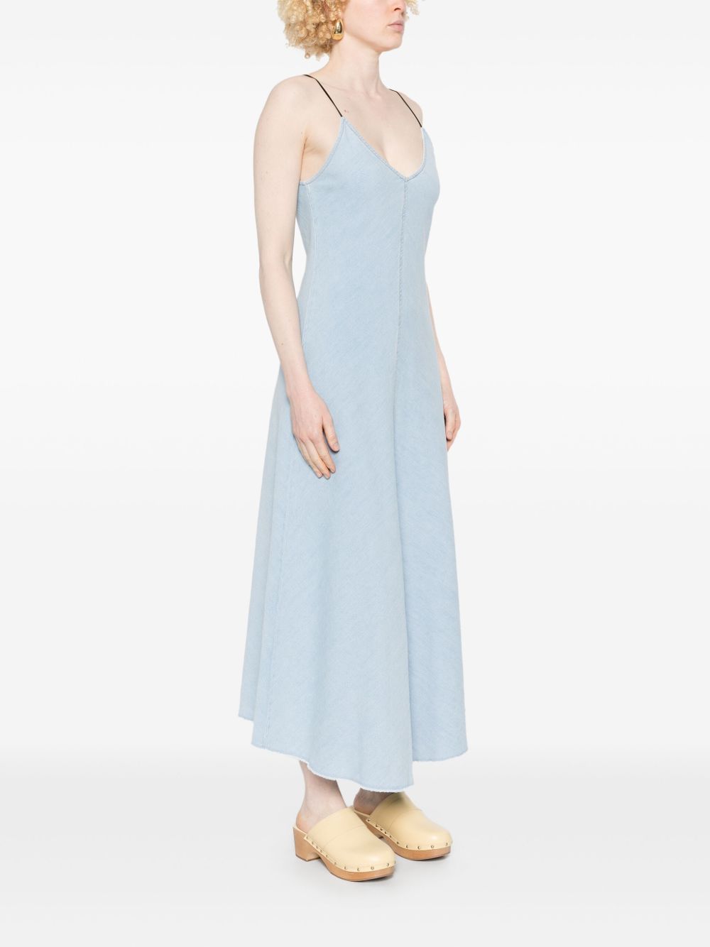 Forte Forte Denim Midi Dress Clear Blue