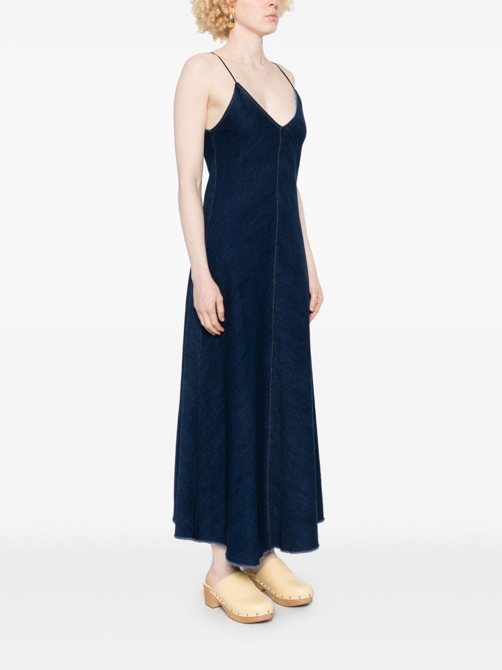 Forte Forte Denim Midi Dress Blue