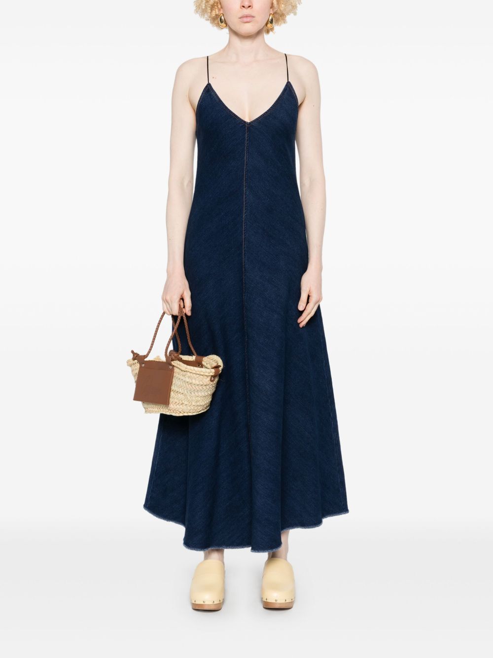 Forte Forte Denim Midi Dress Blue