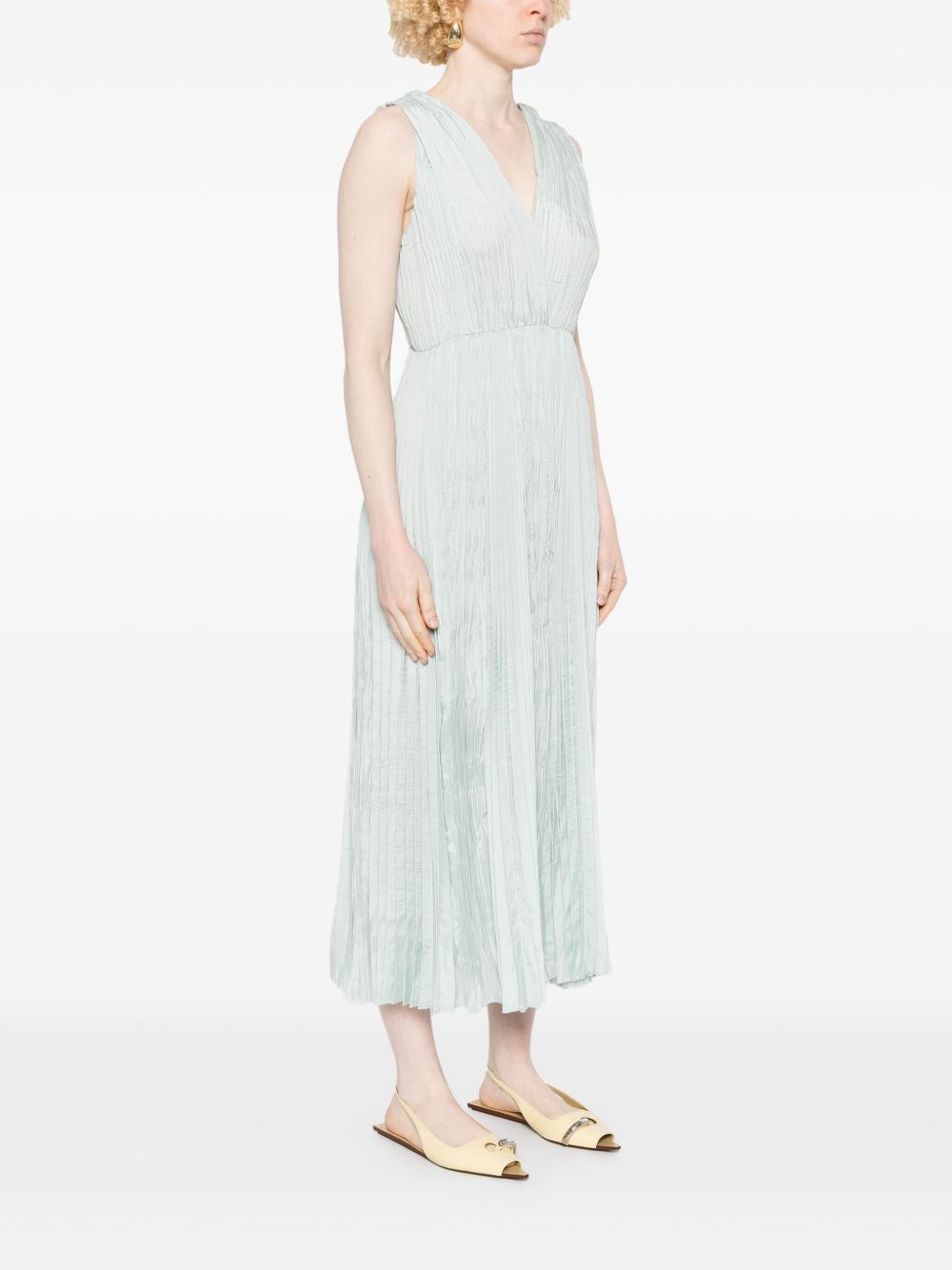 Forte Forte Pleated Midi Dress Clear Blue