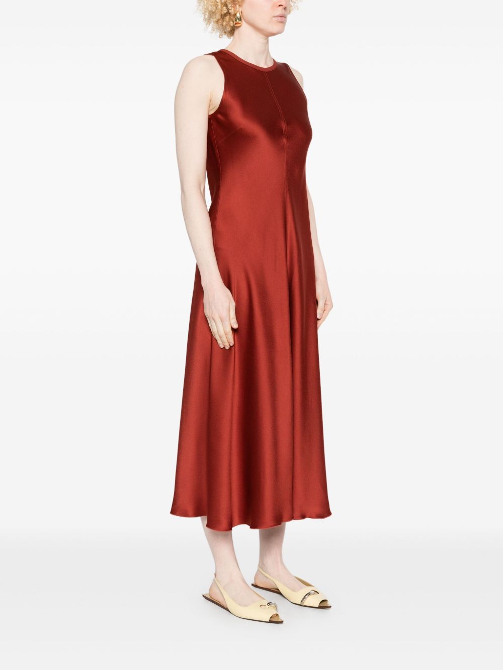 Forte Forte Satin Midi Dress Red