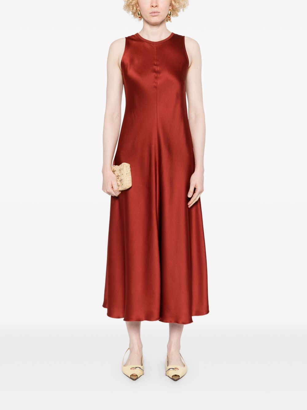 Forte Forte Satin Midi Dress Red