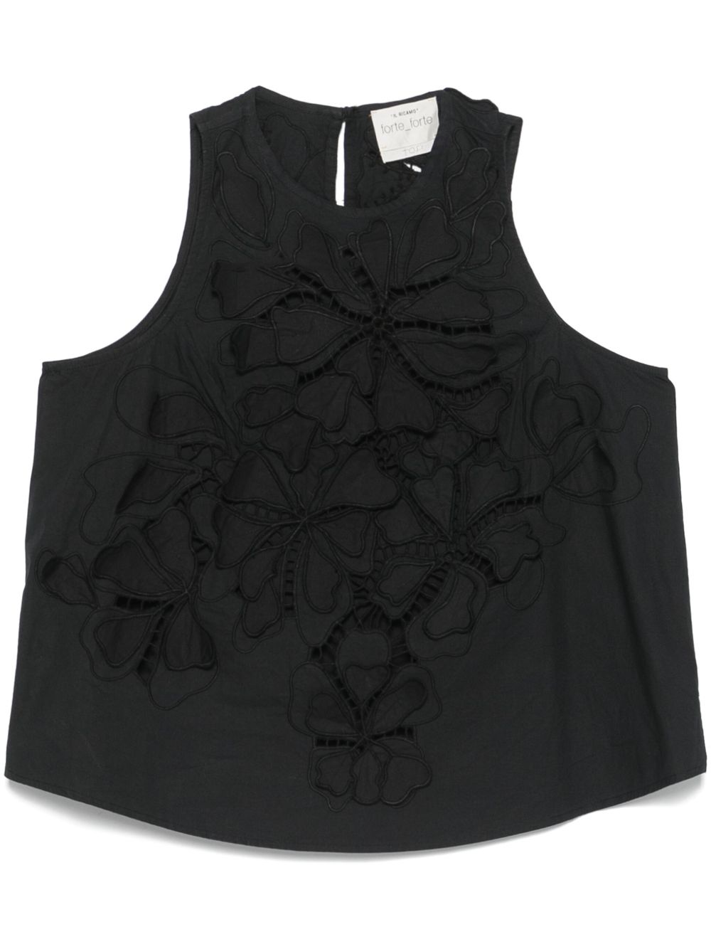 Forte Forte Top In Embroidered Black Cotton