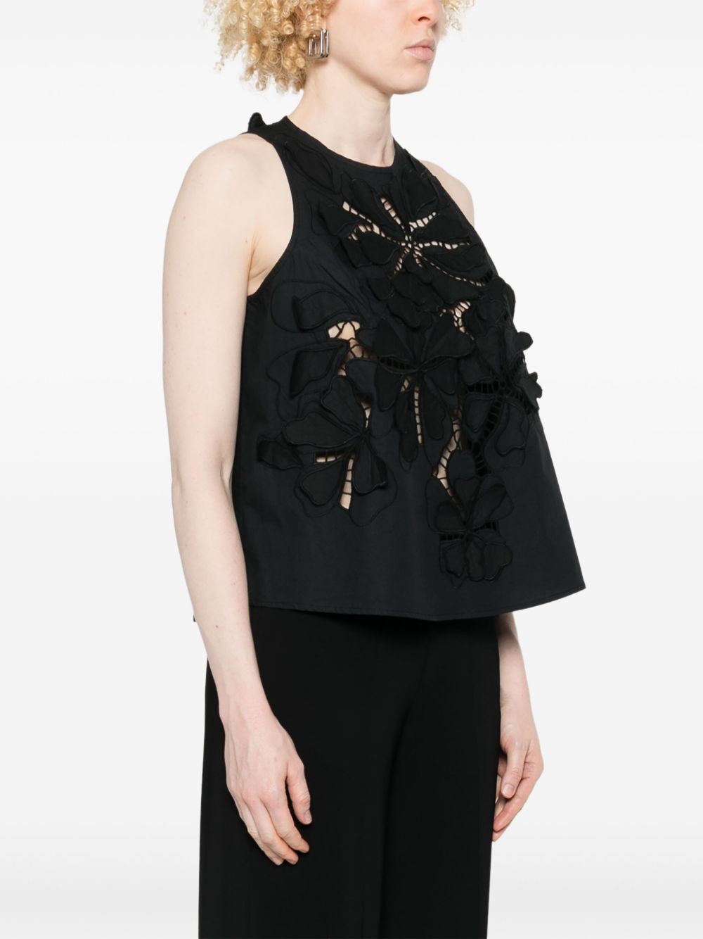 Forte Forte Top In Embroidered Black Cotton