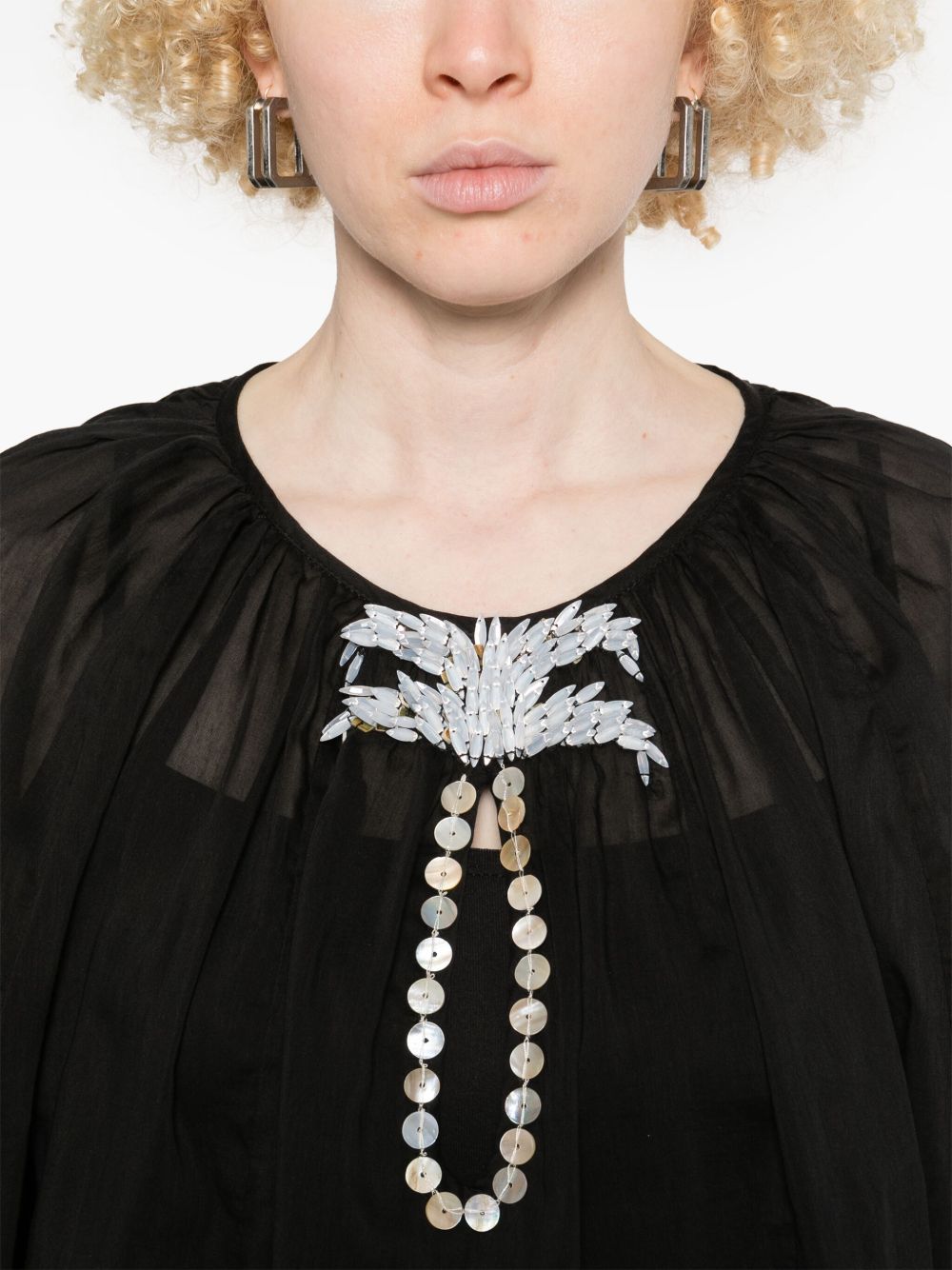 Forte Forte Embellished Boho Shirt Black