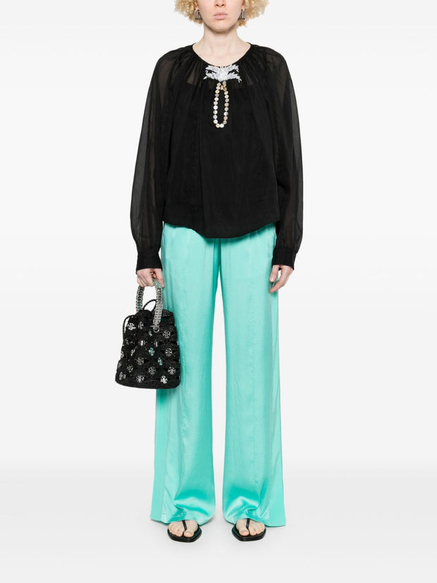 Forte Forte Embellished Boho Shirt In Black