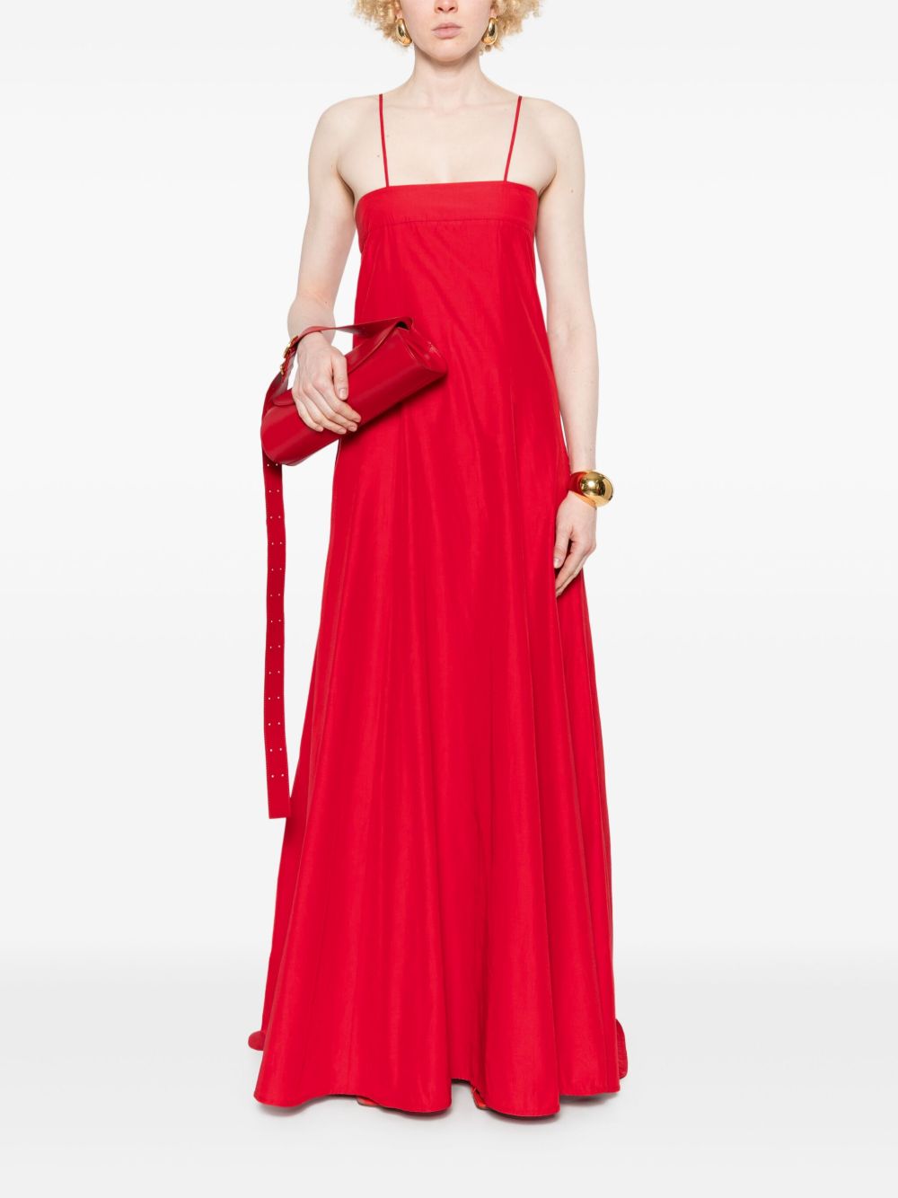 Forte Forte Red Long Dress In Cotton