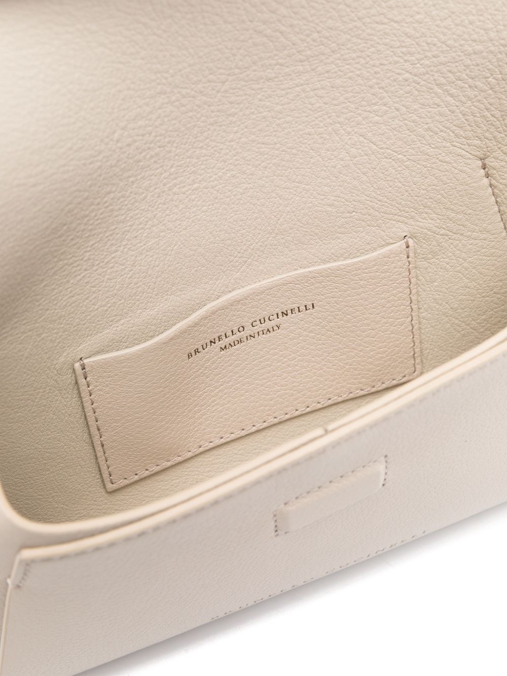 Brunello Cucinelli Ivory Envelope Clutch With Chain-leather Strap