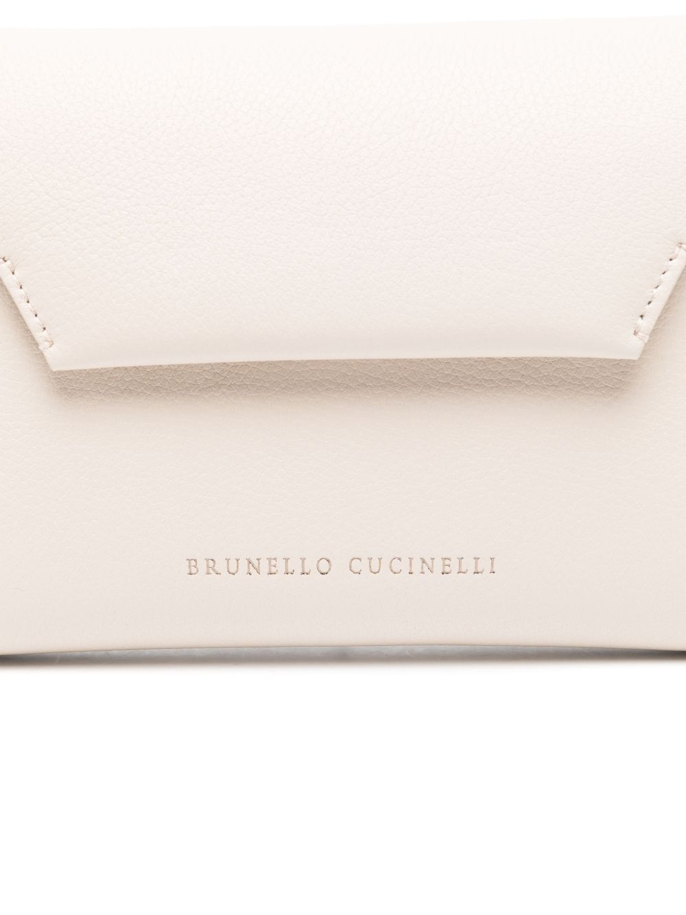 Brunello Cucinelli Ivory Envelope Clutch With Chain-leather Strap