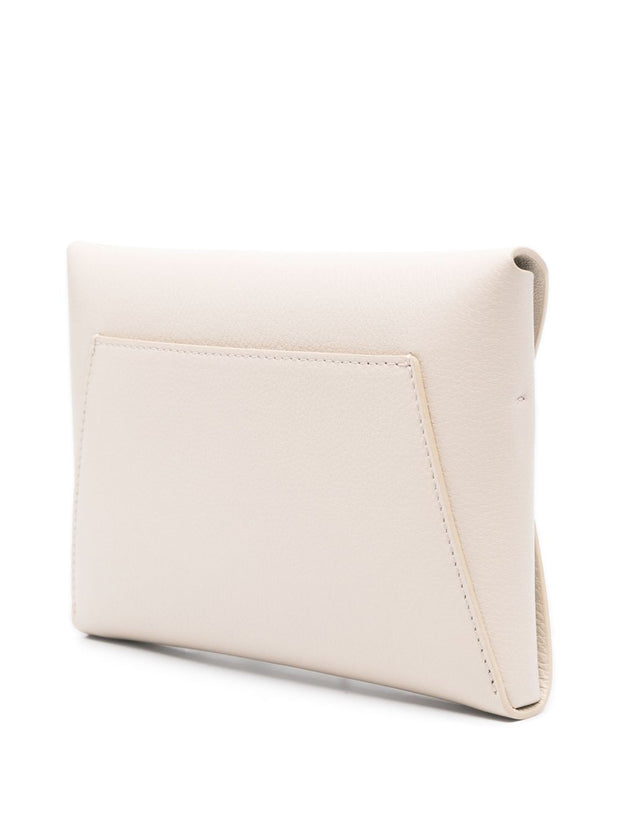 Brunello Cucinelli Ivory Envelope Clutch Bag With Chain-leather Strap