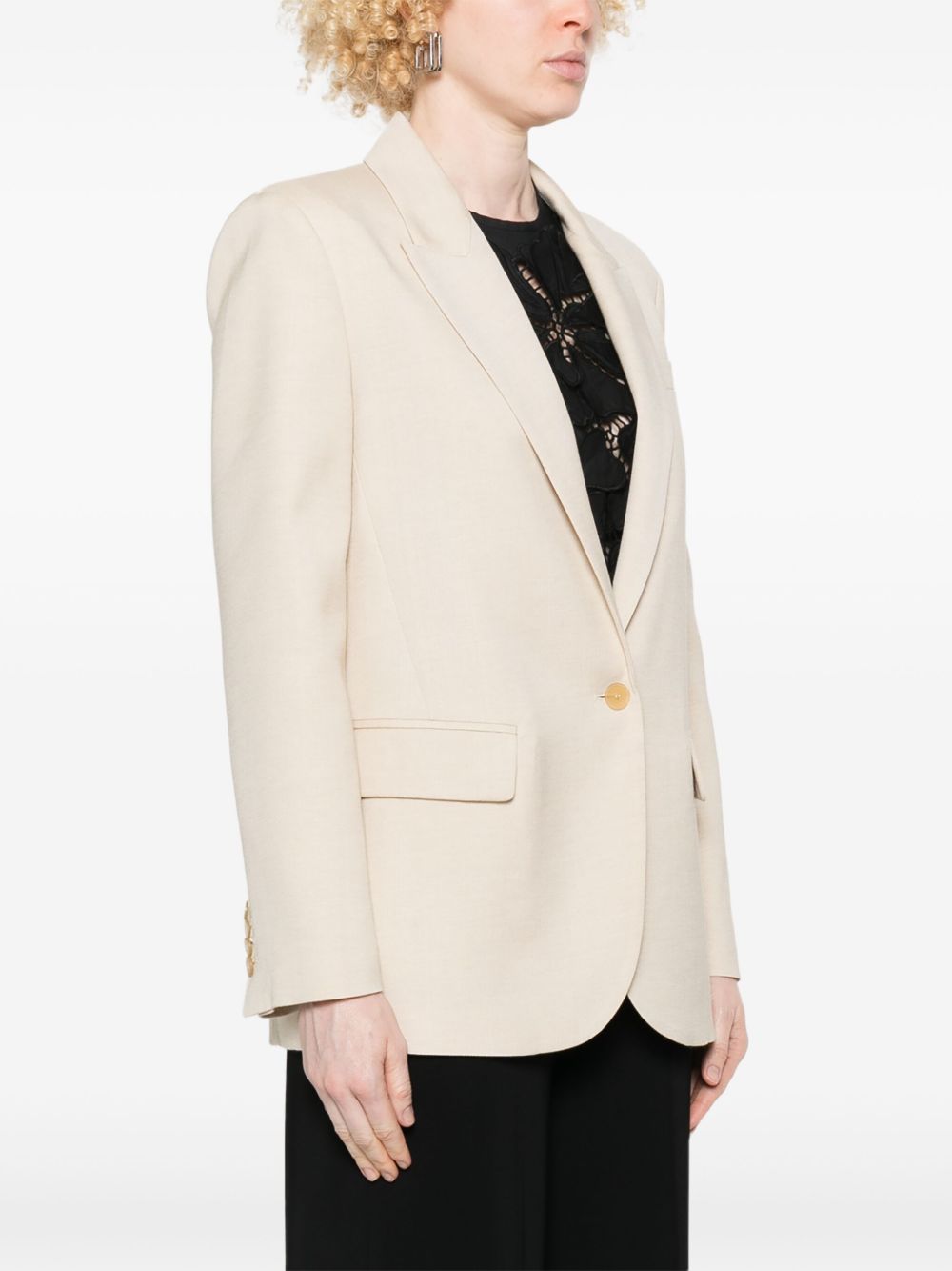 Forte Forte Single Breasted Blazer Beige