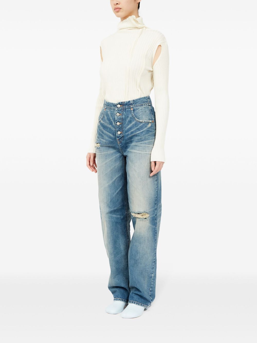 MM6 Maison Margiela Straight Leg Jeans Clear Blue