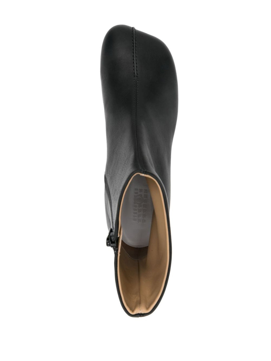 MM6 Maison Margiela Leather Ankle Boots in Black