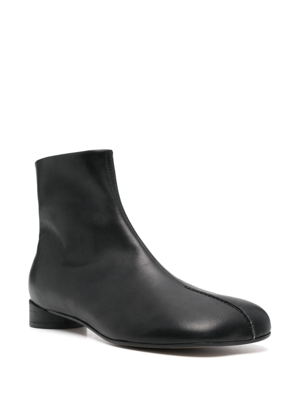 MM6 Maison Margiela Leather Ankle Boots Black