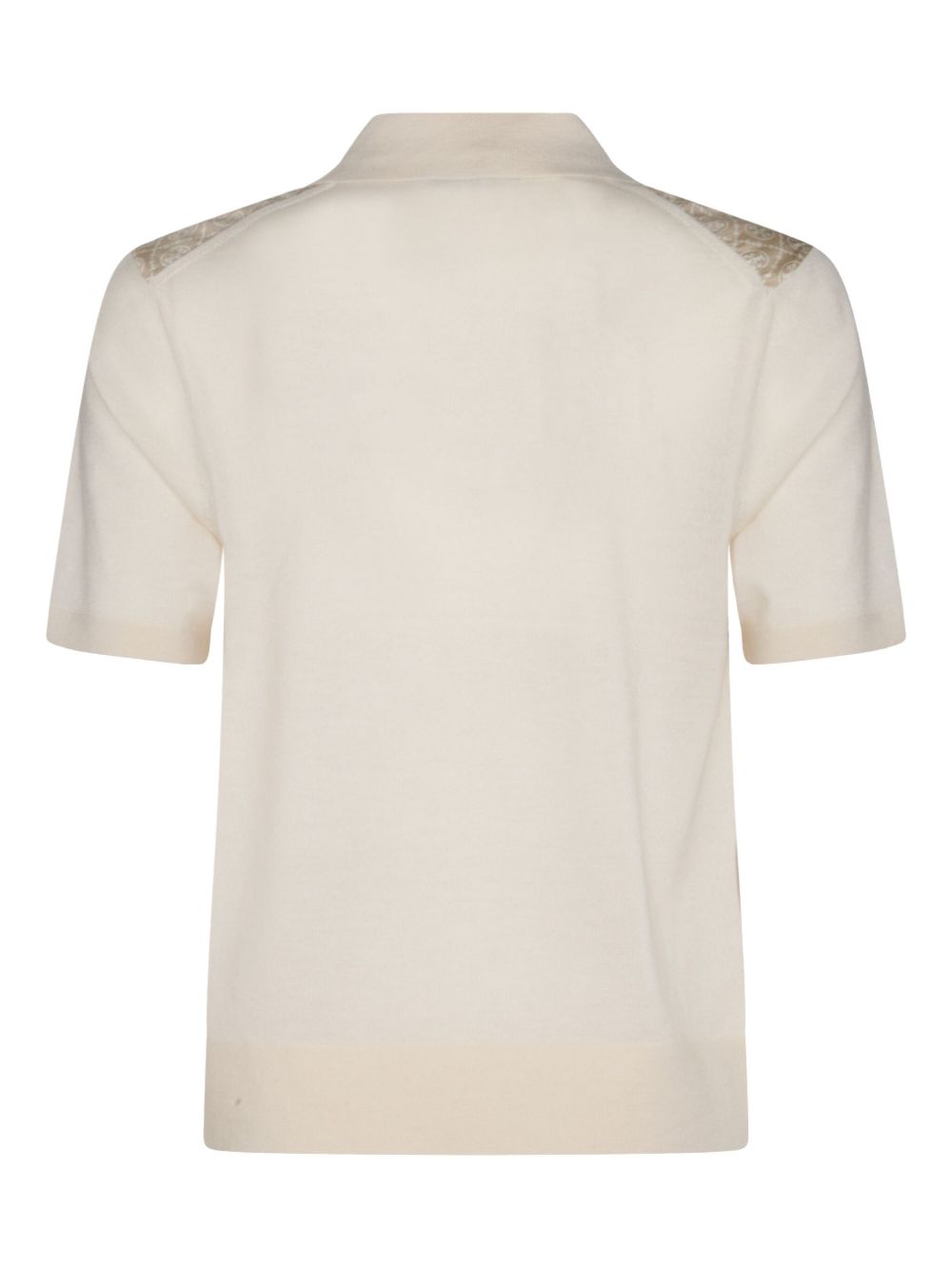 Tory Burch Silk Front Polo Shirt Beige