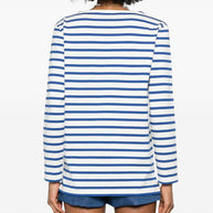 Valentino Striped Cotton Logo Print Top
