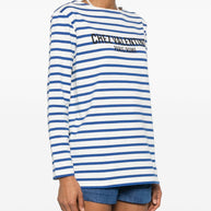Valentino Striped Cotton Logo Print Top