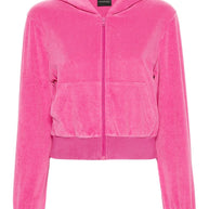 Balenciaga Velvet Zipped Hoodie - Pink