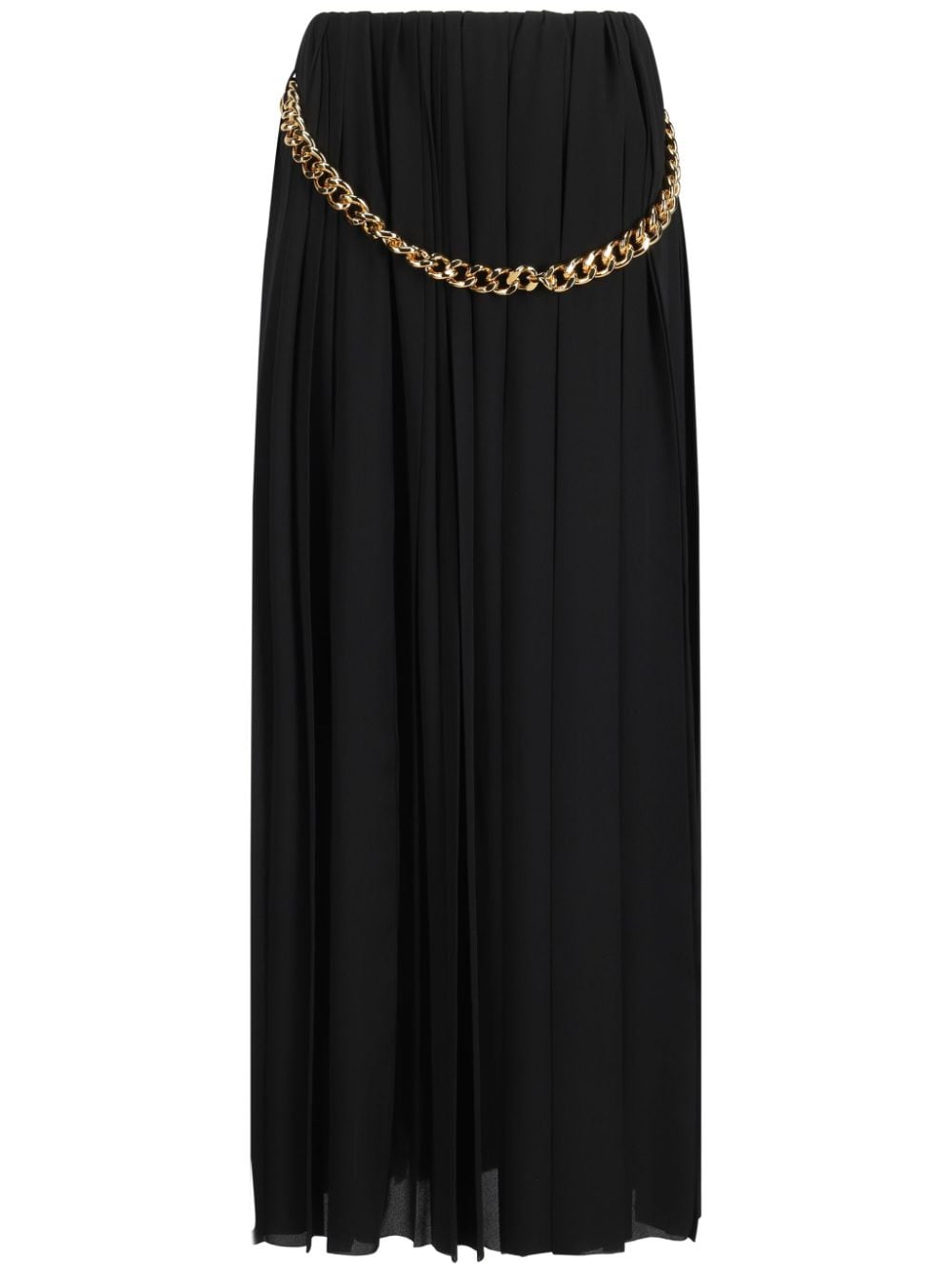 Balenciaga Chain Embellished Pleated Skirt - Black