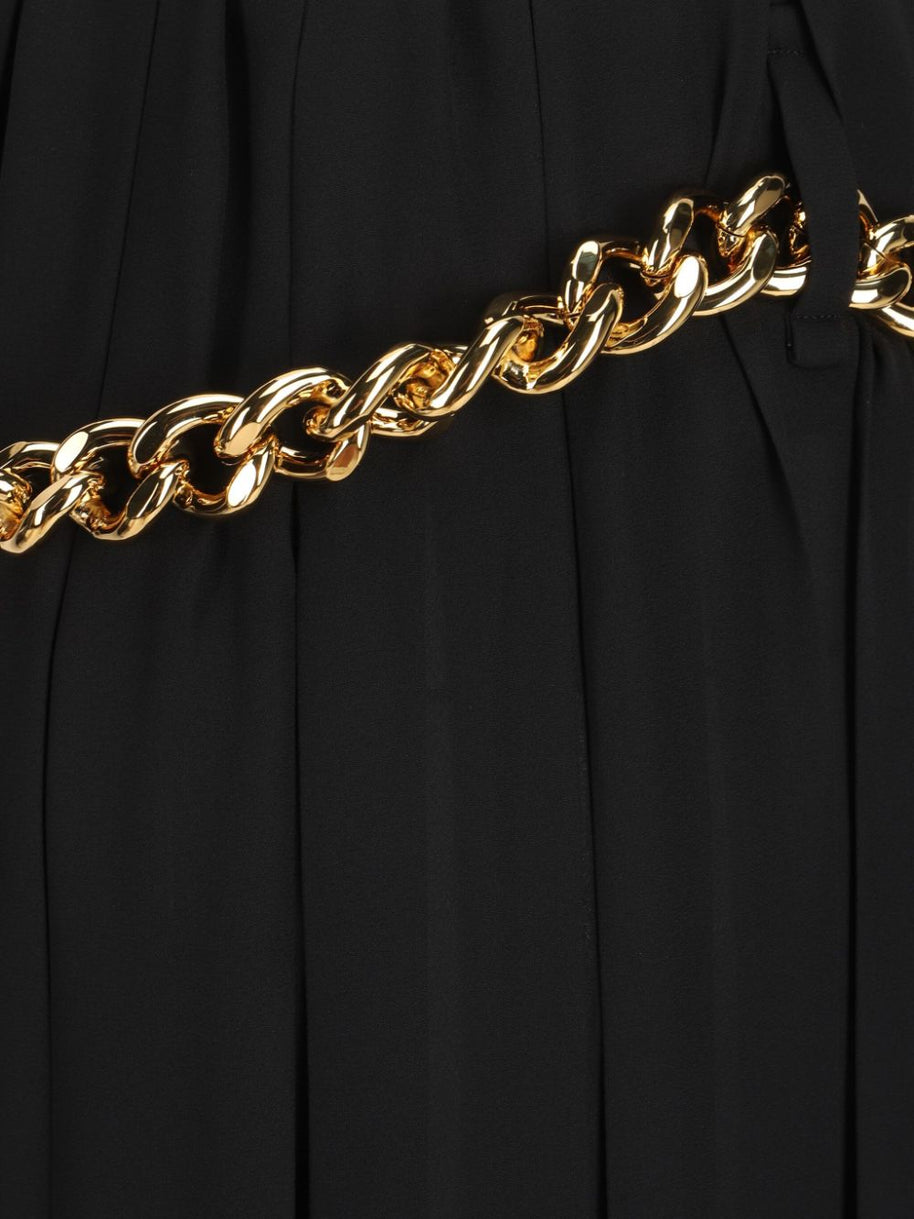Balenciaga Chain Embellished Pleated Skirt - Black