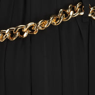 Balenciaga Chain Embellished Pleated Skirt - Black