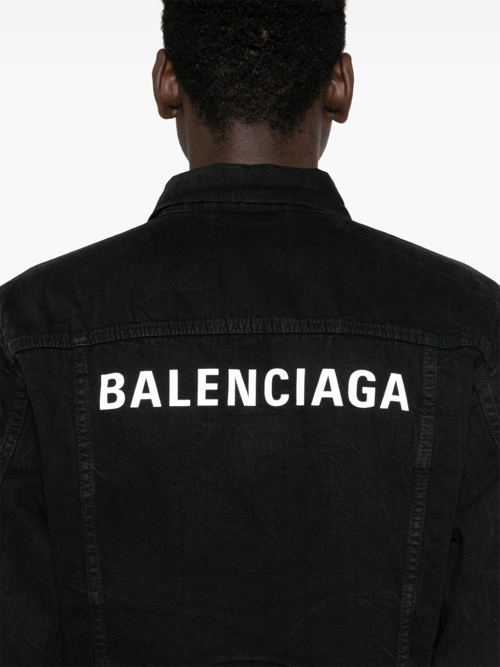 Balenciaga Denim Cotton Jacket - Black